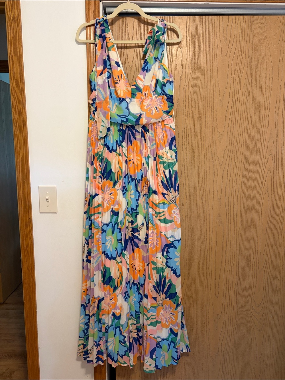 Flying Tomato Multicolor Floral Maxi Dress in Blue, Green & Orange